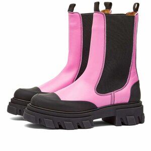 NWT & DUST BAG Ganni Lug Sole Chelsea Boot in Cyclamen